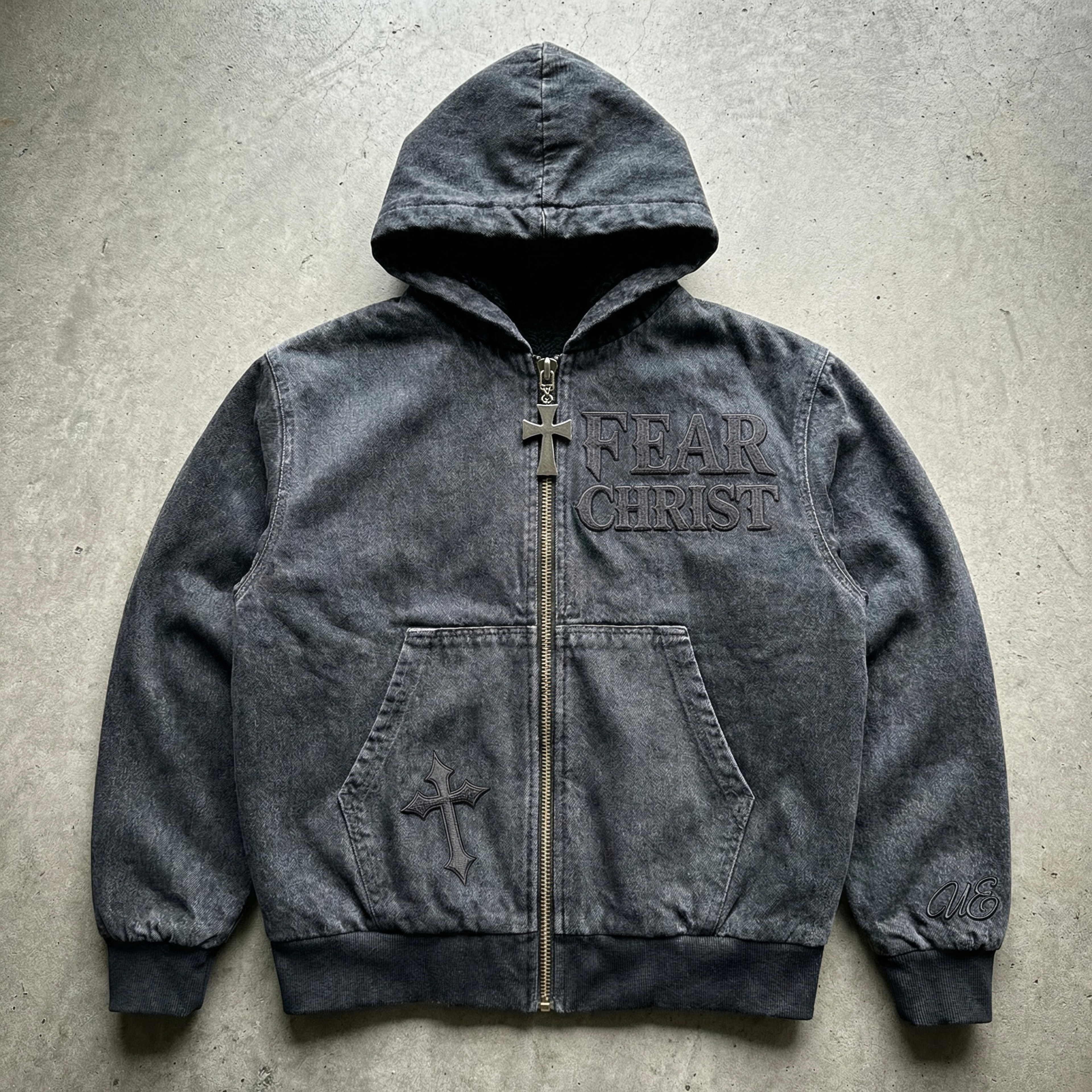 "FEAR CHRIST" DENIM JACKET
