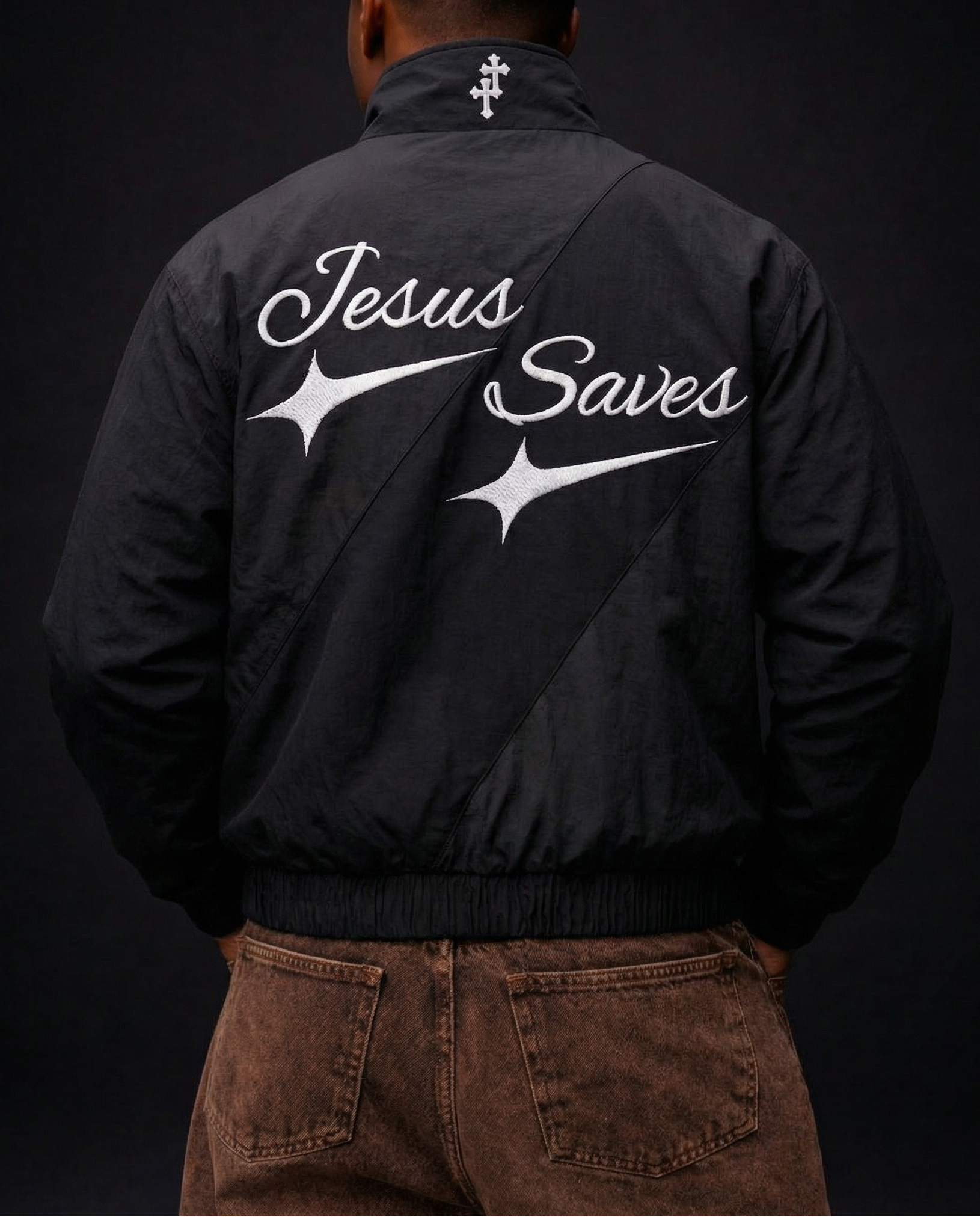 "Jesus Saves" Windbreaker