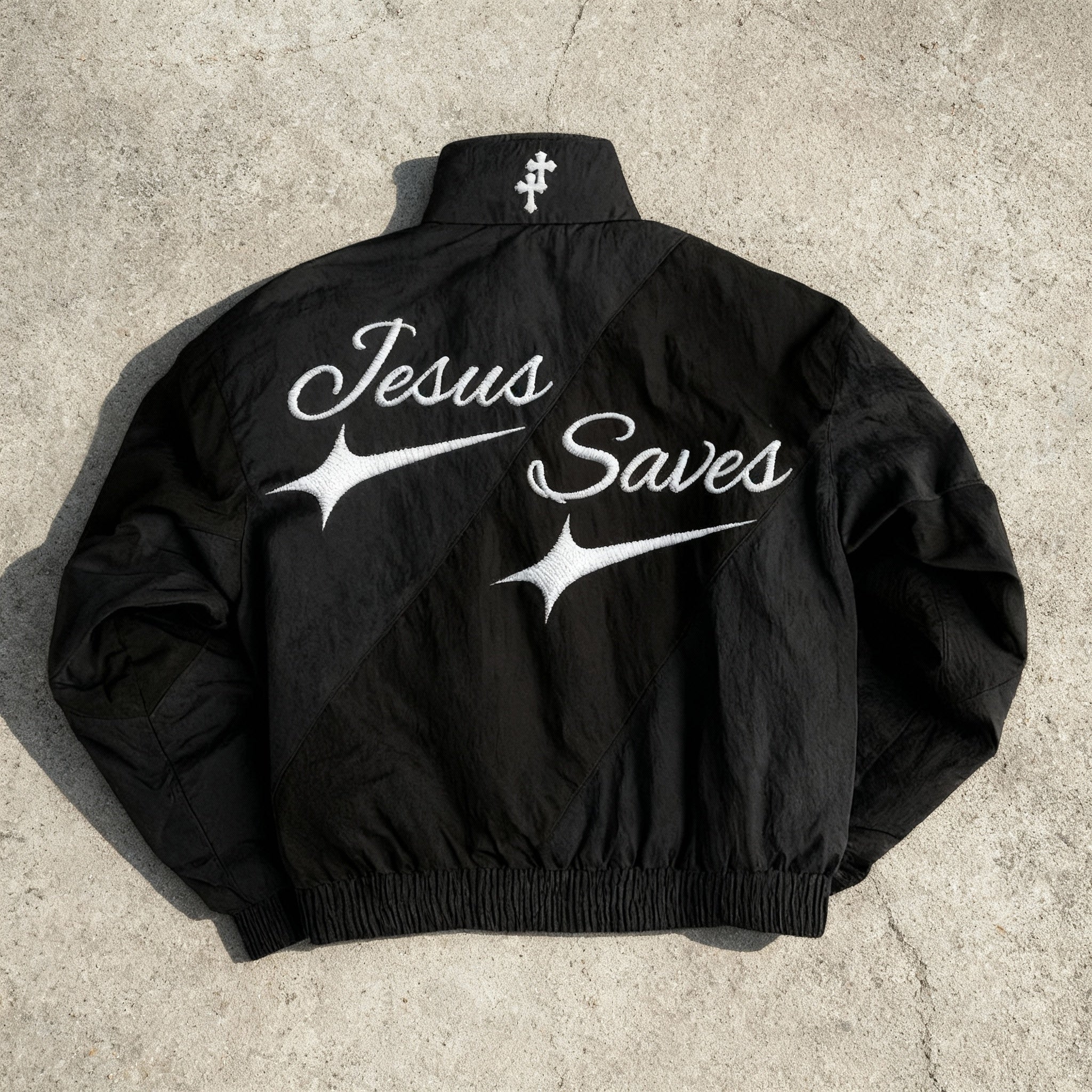 "Jesus Saves" Windbreaker