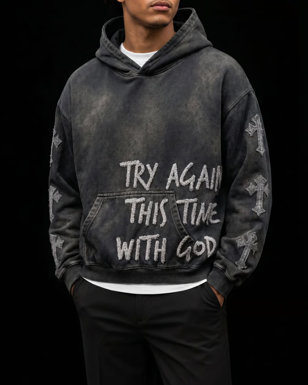 "TRY AGAIN WITH GOD" Hoodie