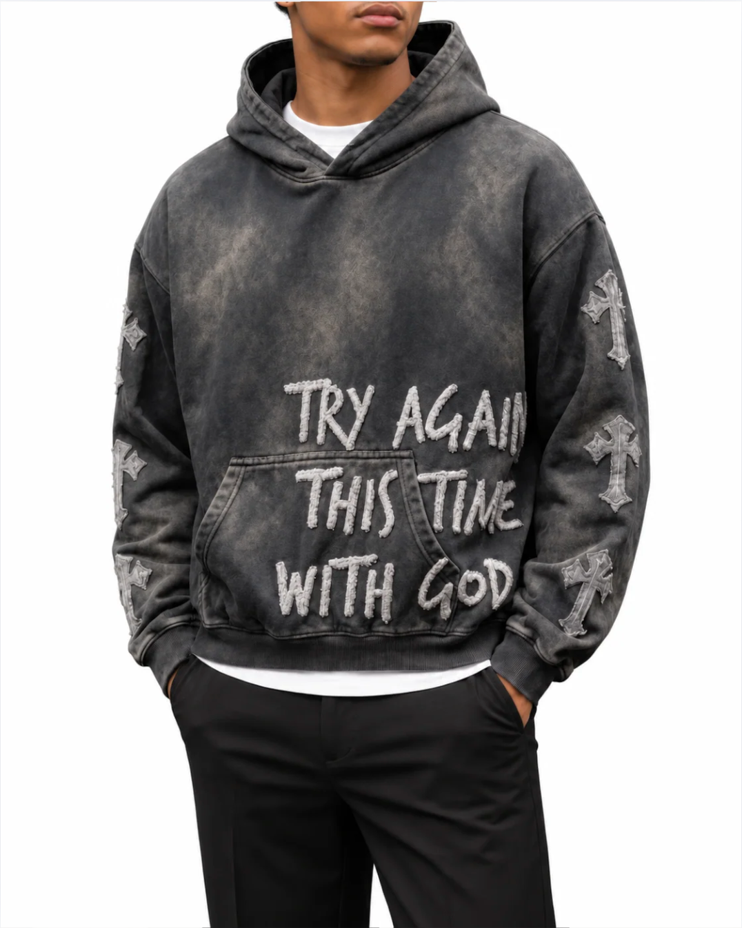 "TRY AGAIN WITH GOD" Hoodie
